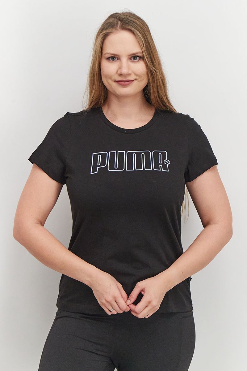 PUMA Women Sportswear Fit Short Sleeve Training T-shirt, Black - Image 1