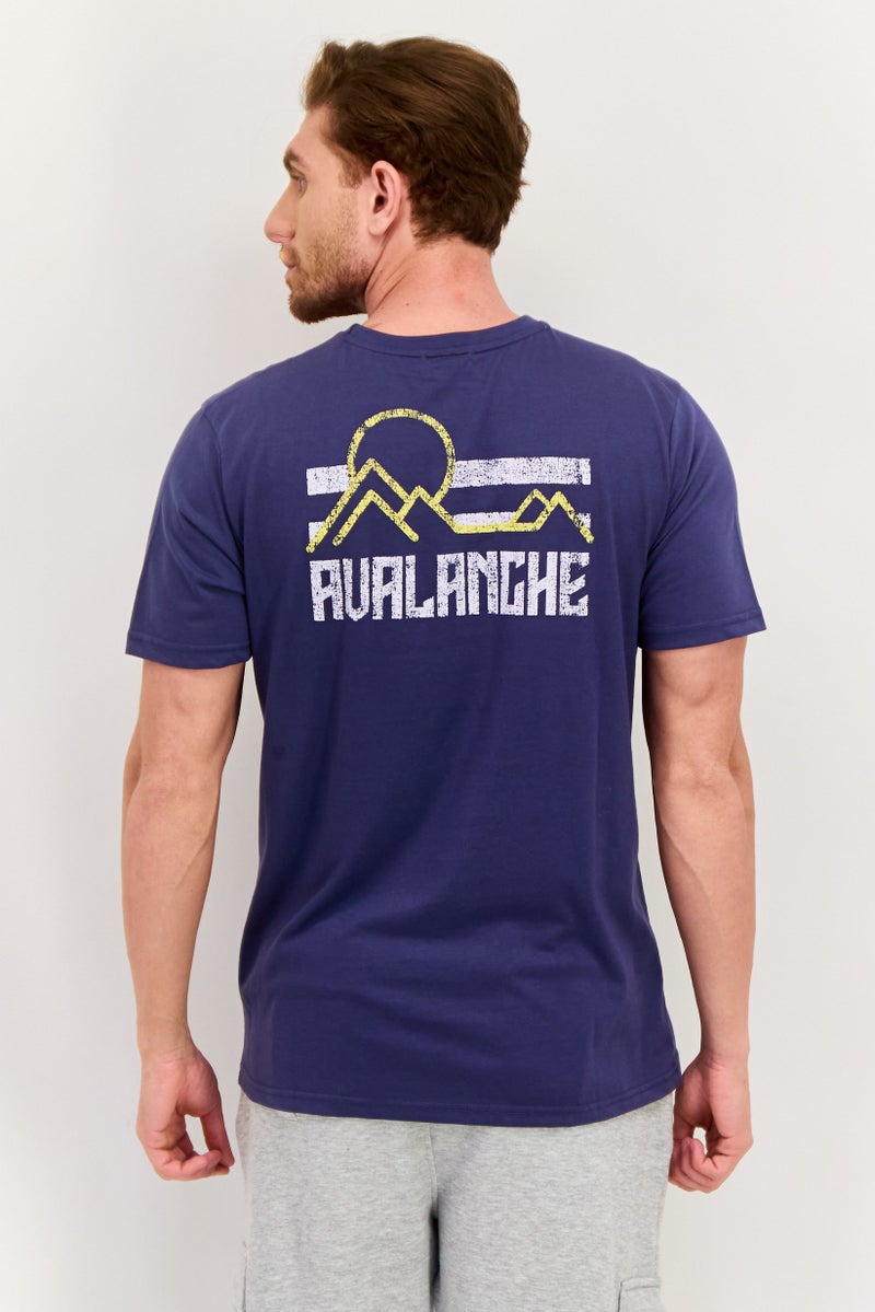 Avalanche Men Sportswear Fit Short Sleeves Outdoor T-Shirt, Slate Blue - Image 2