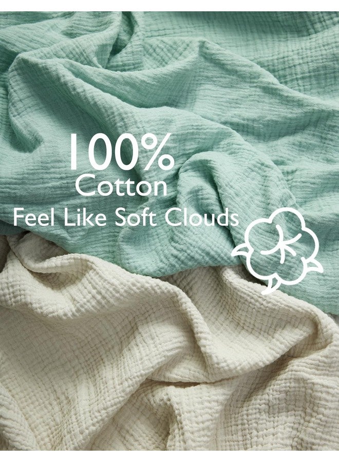 مام كوزي ملاءة سرير أطفال من Momcozy Muslin Fitted Bassinet، قطعتان من ملاءة مرتبة سرير الأطفال الناعمة القابلة للتنفس مقاس 32 بوصة × 16 بوصة، ملاءة سرير محايدة مانعة للانزلاق للأولاد والبنات، صغيرة، باللونين الأخضر والرمادي  - Image 2