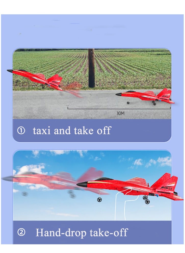 طائرة تحكم عن بُعد، طائرة شراعية سهلة الطيران بالتحكم عن بُعد، لعبة مقاتلة، هدية للمبتدئين والبالغين والأطفال (أحمر) - Image 5
