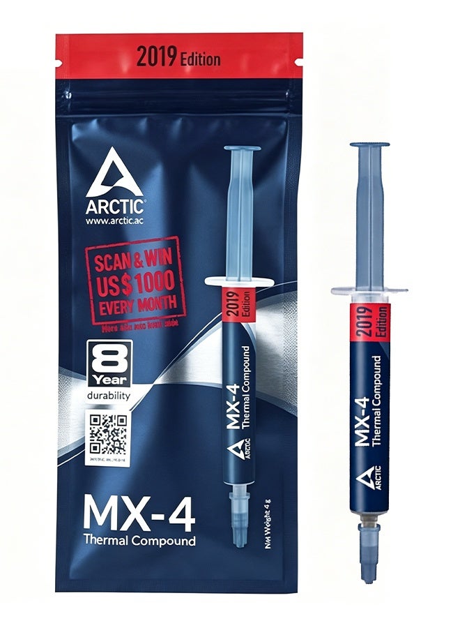 Arctic MX-4 (4g) Thermal Compound, Heat Conductive Silicon-Based Thermal Pastes for Computer - Image 1