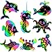 JULMELON 36 PCS Ocean Crafts Rainbow Scratch Art Under The Sea Party Favors DIY Magic Color Summer Ocean Animals Scratch Cards for Summer Party Favors School Activities - Image 2