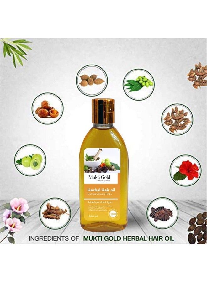 Axiom Ayurveda Mukti Gold Herbal Hair Oil 200 Ml - Image 4