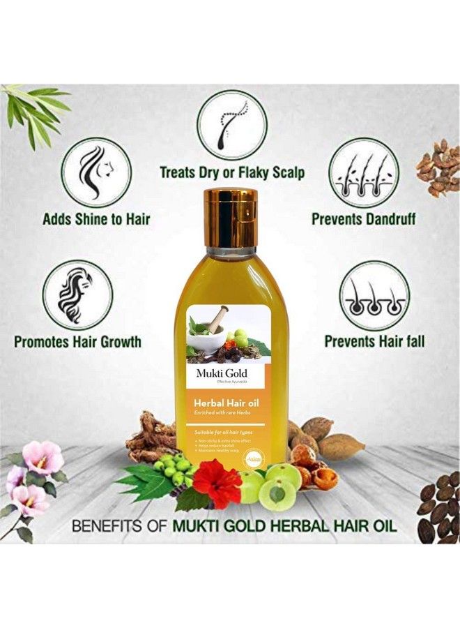 Axiom Ayurveda Mukti Gold Herbal Hair Oil 200 Ml - Image 5