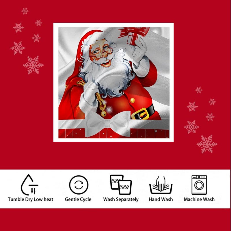 XMNTG XMNTG Set of 6 Christmas Red Chair Covers for Dining Room Printed Chair Covers Christmas Decor Newest Stretch Removable Chair Covers Non Slip Washable Furniture Protector for Kitchen  - Image 3