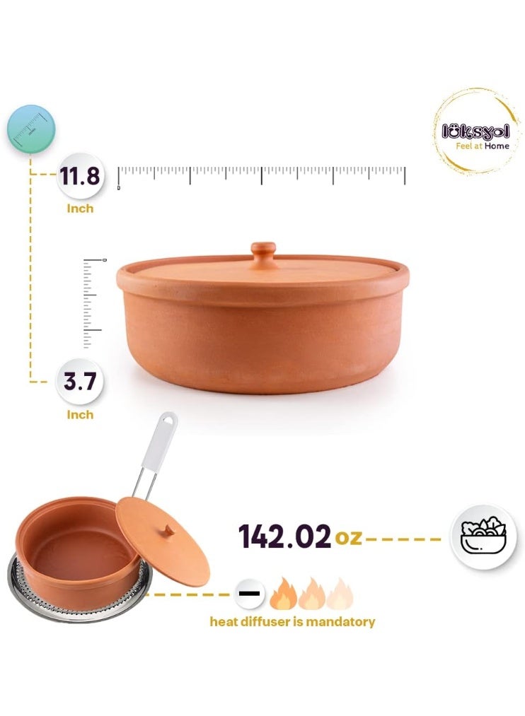 لوكسيول أواني طينية من لوكس يول – مصنوعة يدويًا في تركيا من طين طبيعي غير مغطى – آمنة للفرن والميكروويف وغسالة الصحون – مثالية للأطباق الجانبية، الصلصات، المكسرات والمقبلات – متوفرة بأحجام   D24×L10, D27×L12.5, D29×L14, D30×L9.5 سم – صحية، طبيعية وصديقة للبيئة – مقاومة للتشقق، خالية من BPA والمواد الكيميائية – هدية فاخرة للمناسبات وحفلات الانتقال والزفاف – تضيف لمسة ريفية أنيقة ولذيذة لمطبخك – مثالية لمحبي الطهي التقليدي والعصري في آن واحد – أدوات مطبخ متينة وفعالة من لوكس يول - Image 2