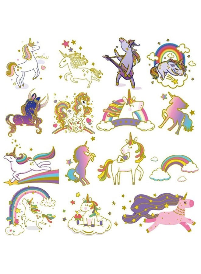 Ooopsiun Glitter Temporary Tattoos for Girls, 9 Sheets Gold Birthday Party Supplies Decorations for Kids, Fake Tattoos Stickers - Image 1