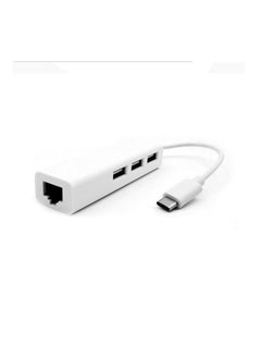 NIBEMINENT 3-Ports USB 3.1 HUB Type C To Ethernet LAN RJ45 Network Card Adapter White  - Image 5