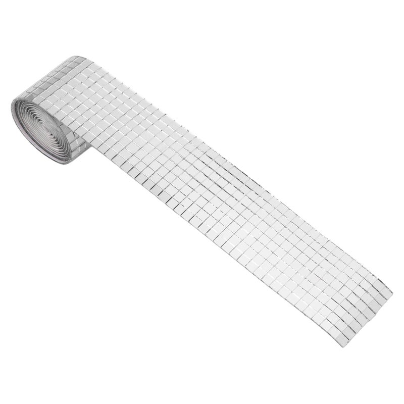 1600Pcs Self Adhesive Mirror Mosaic Sheet Adhesive Mosaic Square Glass Tile Sticker for Home Decorating Silver - Image 1