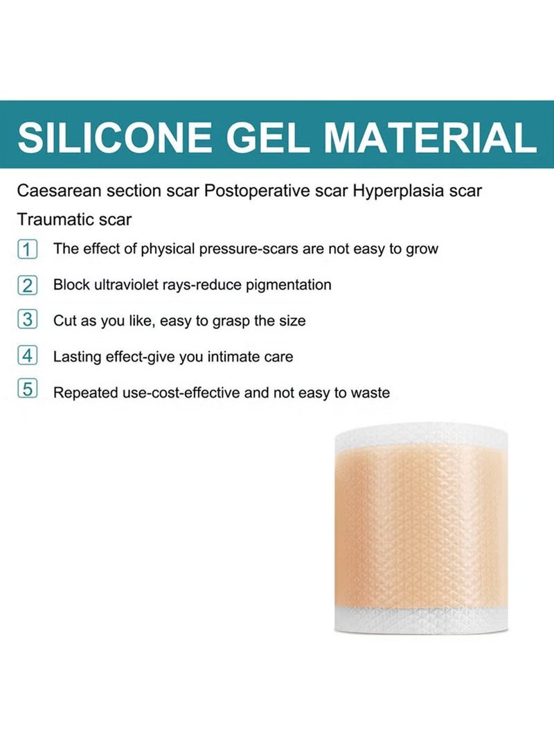 BUPY Silicone Scar Sheets,Effective Safe Breathable Comfortable Long-Lasting Results Scar Care Adopt Advanced Technology to Improve Heal and Lighten Scars for Old and New Scars 4cm*1.5m - Image 5