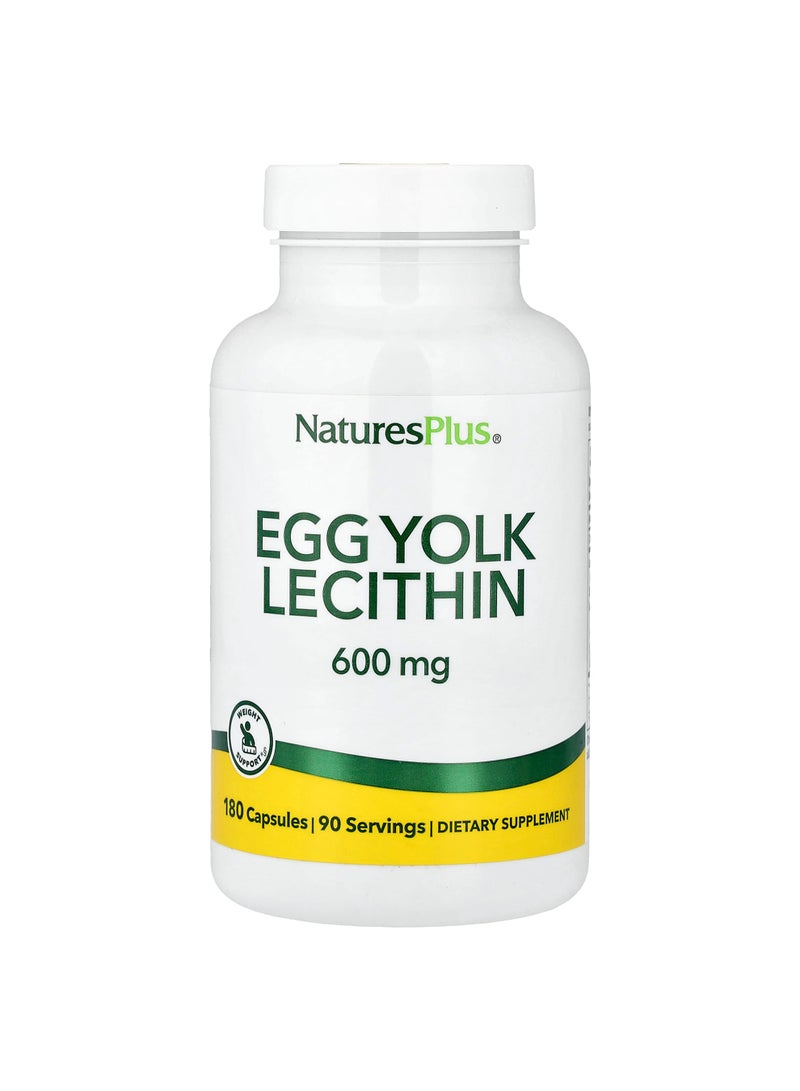 NaturesPlus Egg Yolk Lecithin, 180 Capsules (300 mg Per capsule)