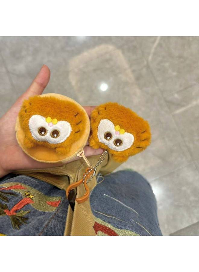 Cartoon Plush Cute Garfield Headphone Bag Coin Purse Card Bag Cartoon Plush Bag Hanging Accessories-Color: Garfield Cat - Image 5