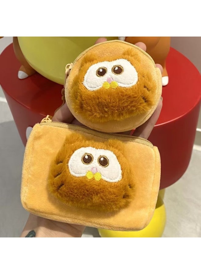 Cartoon Plush Cute Garfield Headphone Bag Coin Purse Card Bag Cartoon Plush Bag Hanging Accessories-Color: Garfield Cat - Image 3