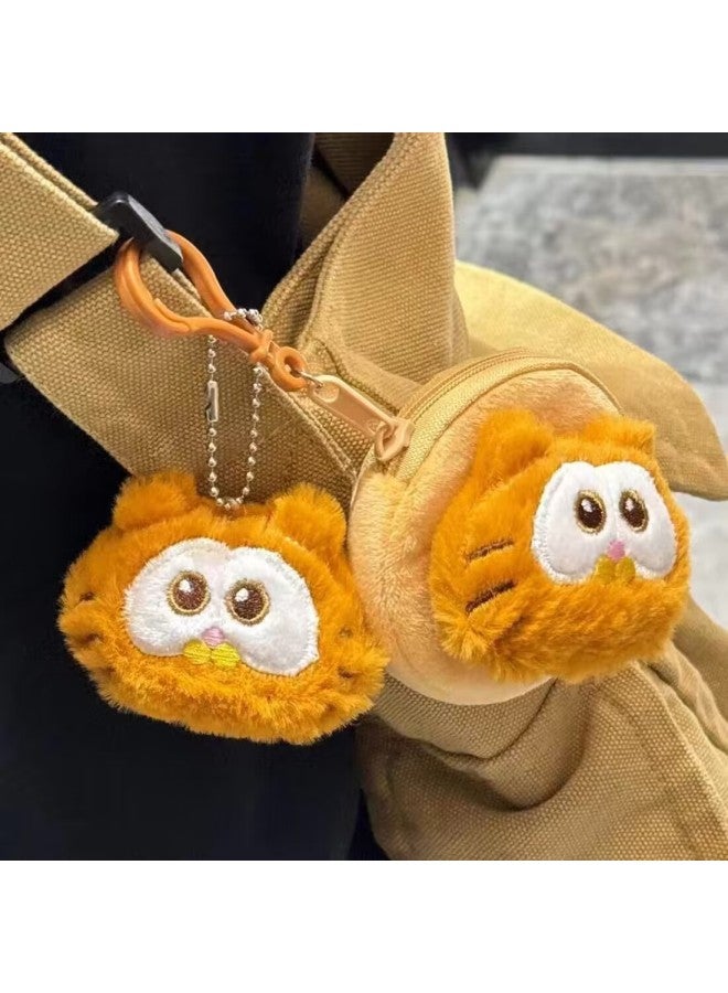 Cartoon Plush Cute Garfield Headphone Bag Coin Purse Card Bag Cartoon Plush Bag Hanging Accessories-Color: Garfield Cat - Image 2
