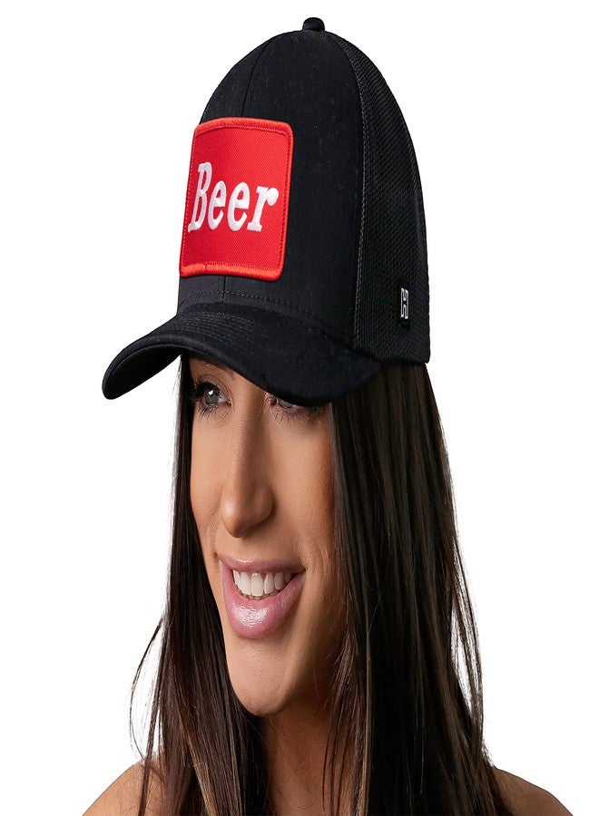 HAKA Beer Black Trucker Hat – Beer Mesh Snapback Cap for Men, Women & Golf, Alcohol Design Baseball Dad Hat - Image 4