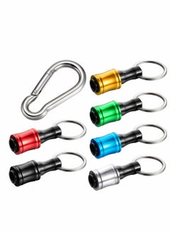 1/4 Inch Hex Shank Keychain Extension Bar Screwdriver Bits Holder Socket Screw Adapter Drill Bit Fast Change Bit Holder for Most Electric, Hand Held Screwdrivers and Drill Bits, 6 Pieces