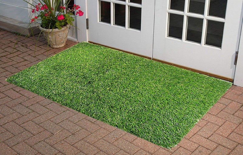 Tex Homz Door Mat 18"x28" (45x70 cm) 1 Piece Artificial Grass Mat, Floor Mat, Door mat Natural Green - Doormat - Image 1