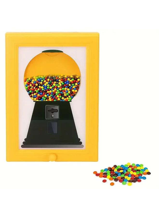 Wall Mounted Photo Frame With Candy Dispenser Yellow Durable Plastic Home Decor - Image 2