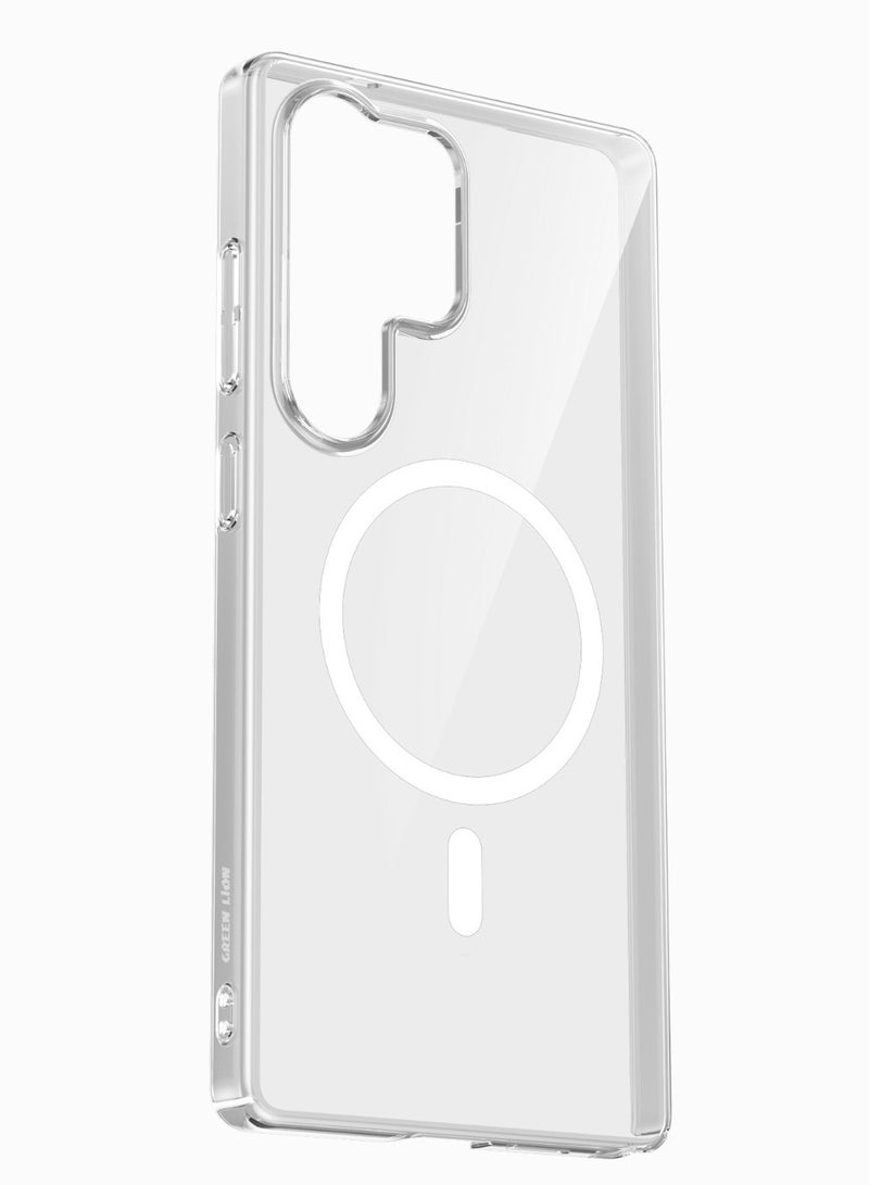 GREEN LION Galaxy S25 Ultra Magsafe Delago Case / Comfortable Grip /No Fingerprint / Strong Magnets / Raised Edge / Anti-Yellowing / Ultra Slim Back Cover - Clear - Image 1