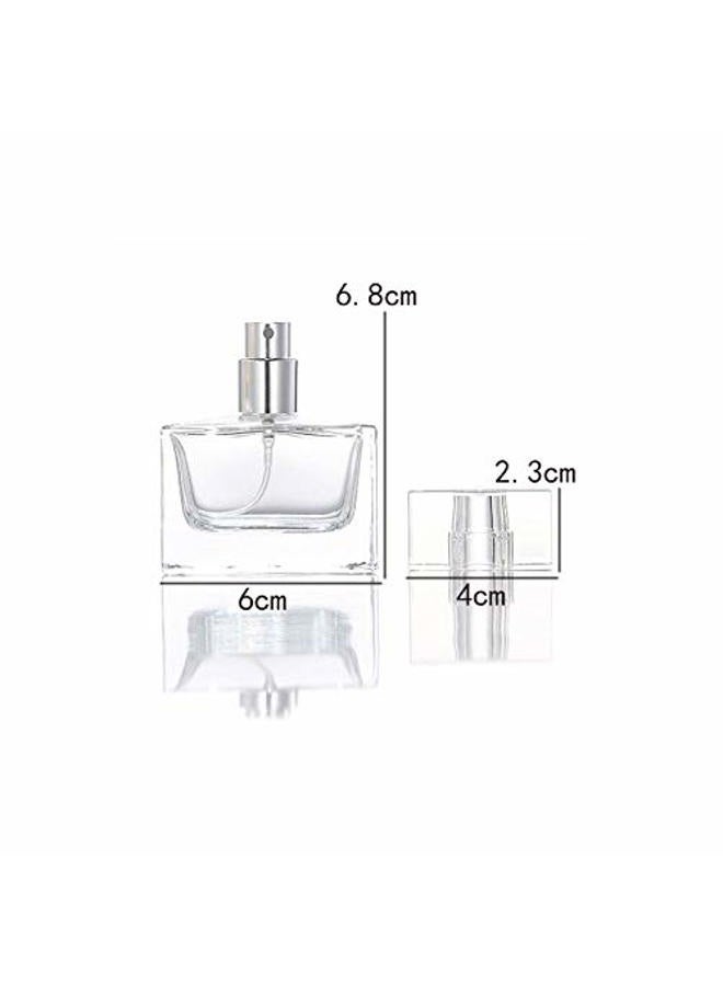 JJKMALL زجاجة عطر شفافة قابلة لإعادة التعبئة سعة 30 مل / 1 أونصة، زجاجة عطر مربعة محمولة فارغة مع قمع رش وسعة 3 مل، حقيبة تخزين - Image 4
