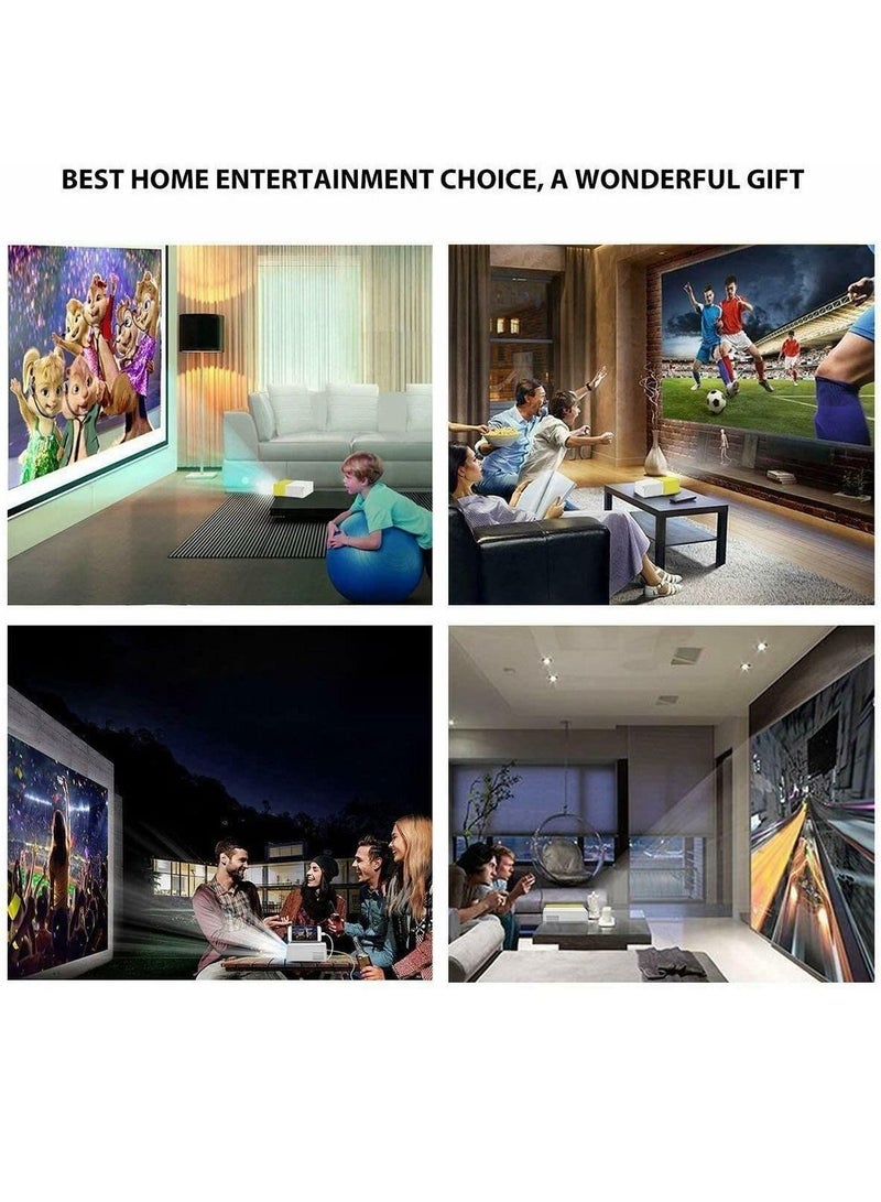LEDIN Mini Projector Portable Projector for Cartoon Kids Gift Outdoor Movie Projector LED Pico Video Projector for Home Theater Movie Projector with HDMI USB TV AV Interfaces and Remote Control - Image 2