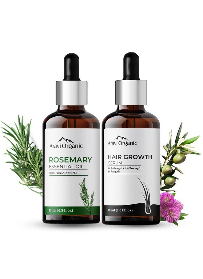 Aravi Organic Rosemary Oil And Hair Growth Serum Combo  - Image 1