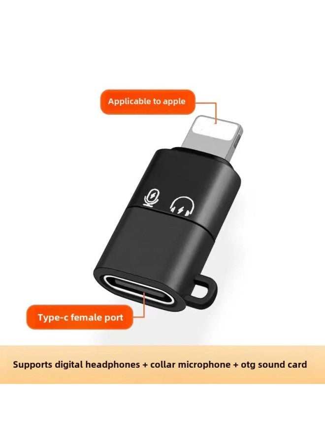 Applicable To Apple Adapter OTG Converter Wireless Microphone Typec To Headset Mobile Phone Accessories PD Adapter-Interface Form:Apple To Typec Mother (digital Headset + Wireless Microphone + Sound Card + Charging)  - Image 1