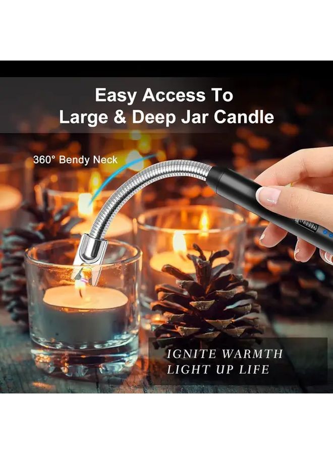 Black Rose Gold Rechargeable Windproof Plasma Arc Lighter For Camping Grill Outdoor Use - Image 3