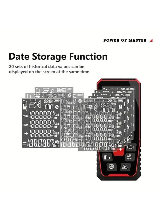 HILDA 120m Laser Distance Meter Silent Range Finder Backlit LCD Display - Image 5