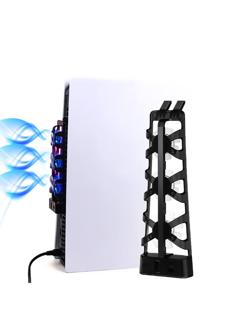 1pcs For PS5 Console Cooling Fan Game Console Cooler Smart Temperature Control 3 Fans System Station for Compatible with Playstation 5 - Image 2