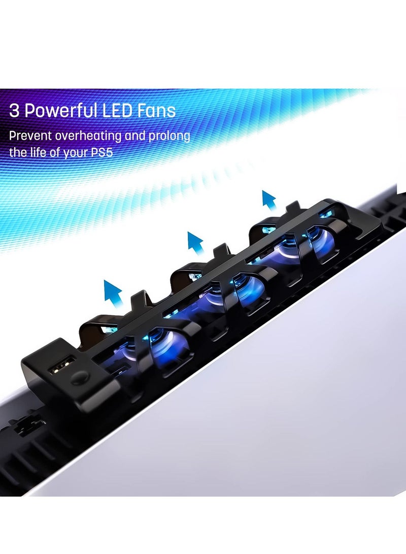 1pcs For PS5 Console Cooling Fan Game Console Cooler Smart Temperature Control 3 Fans System Station for Compatible with Playstation 5 - Image 3