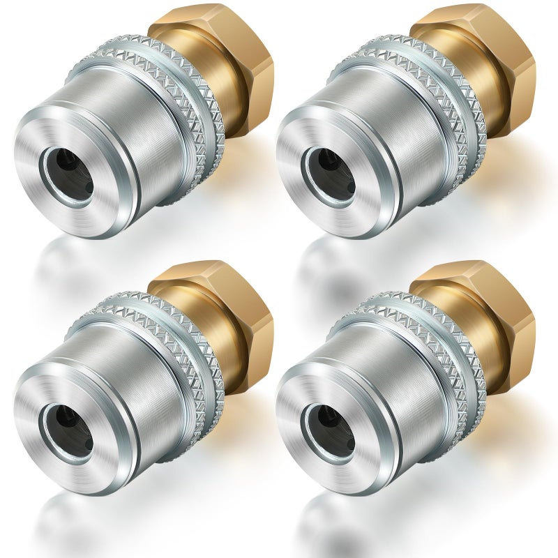 4 Pack Air Chuck for Tires Anti Leakage Lock on Air Chuck 14 FNPT Quick Connector Heavy Duty Brass Locking Tire Inflator