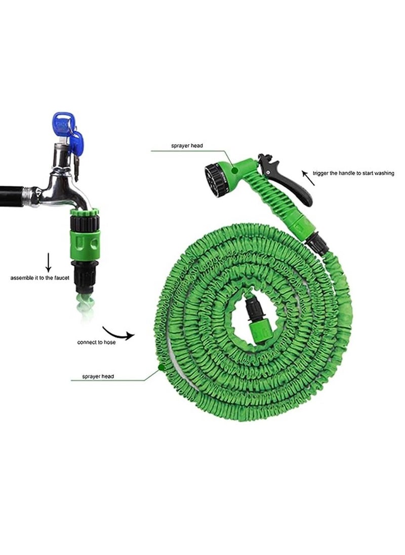 Generic - 7.5/15/30M  3 Times Expandable Garden Hose Leak-proof Expandable Hose High Pressure Telescopic Watering Pipe Magic Flexible Water Hose with 7 Function Spray Nozzle for Car Garden Watering - Image 1