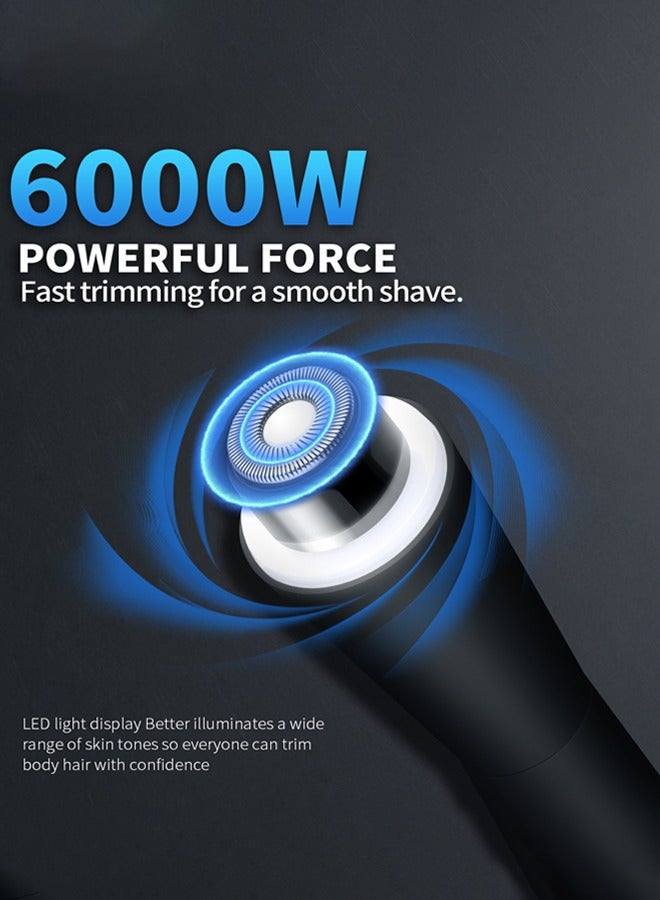 DSP Manscape Body Trimmer for Men,Waterproof Electric Razor/Shavers with Dual-Head for Facial, Body Grooming,Bikini Shaver,Ceramic & Foil Blades Hair Trimmer with LED,Wet/Dry Shaver Groomer,USB Recharge - Image 4