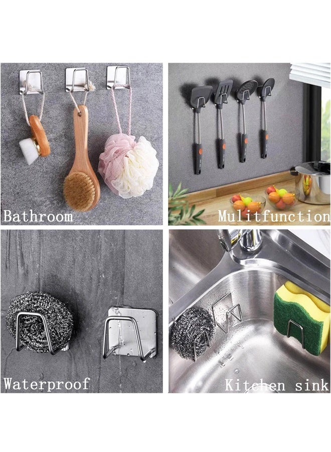 6 Pcs Sponge Holders for Kitchen Sink, Strong Adhesive Small Sponge Holder, Premium Rustproof & Waterproof Kitchen Sink Caddy - Image 5