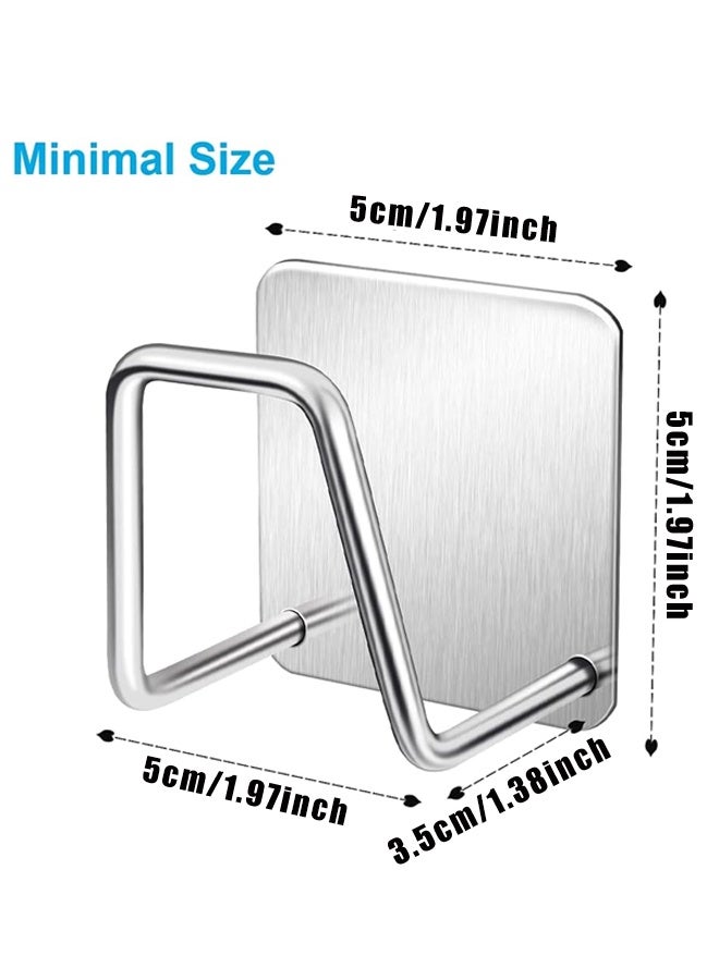 6 Pcs Sponge Holders for Kitchen Sink, Strong Adhesive Small Sponge Holder, Premium Rustproof & Waterproof Kitchen Sink Caddy - Image 2