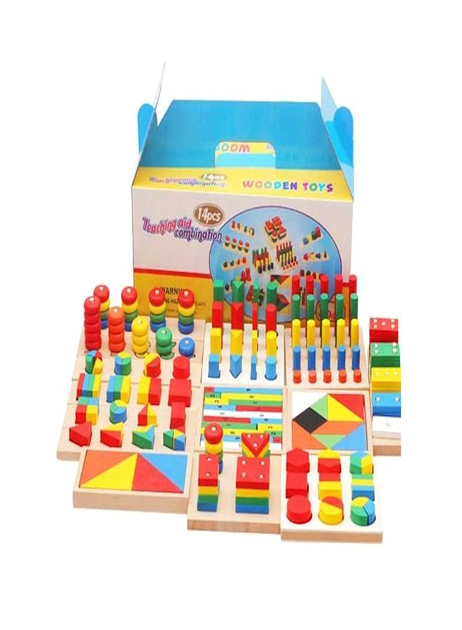 14-Piece Montessori Teaching Aids Educational Wooden Toys - Image 1