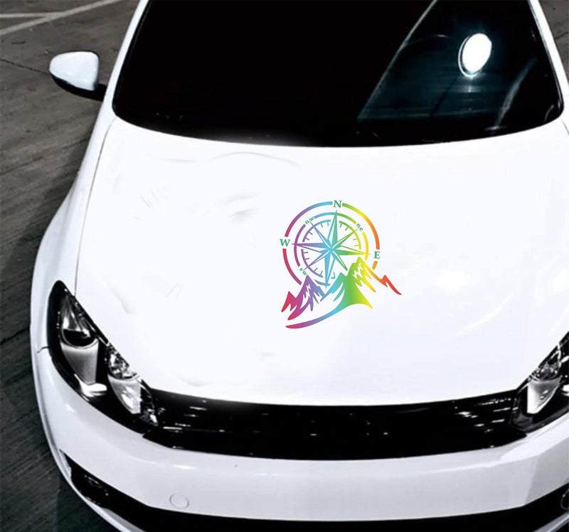 QUADA Mountain with Compass Sticker (Multicolor) 8.5 x 9 inch (Design-2) - Image 4