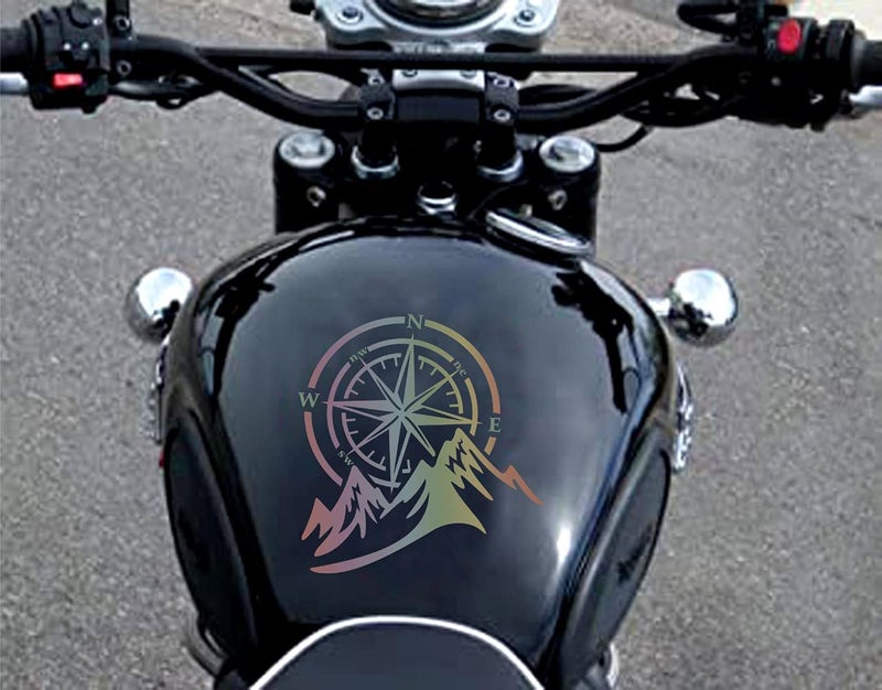 QUADA Mountain with Compass Sticker (Multicolor) 8.5 x 9 inch (Design-2) - Image 2
