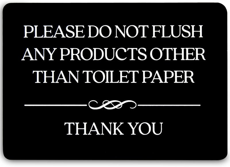 GLOBE ROCKET Do Not Flush Toilet Sign - Black Acrylic - Image 1