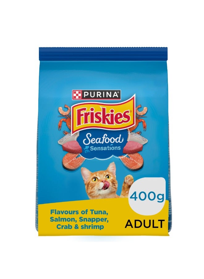 Purina Friskies Adult Seafood Sensations Dry Cat Food 400g - Image 1