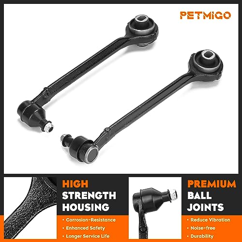 PetMigo مجموعة ذراع التحكم الأمامية السفلية للأمام والخلف RWD لسيارات كرايسلر 300 2005-2010، لدودج تشالنجر 2008-2010، شاحن 2006-2010، ماغنوم 2005-2008، K620258 K620257 MS25119، 4 قطع - Image 3