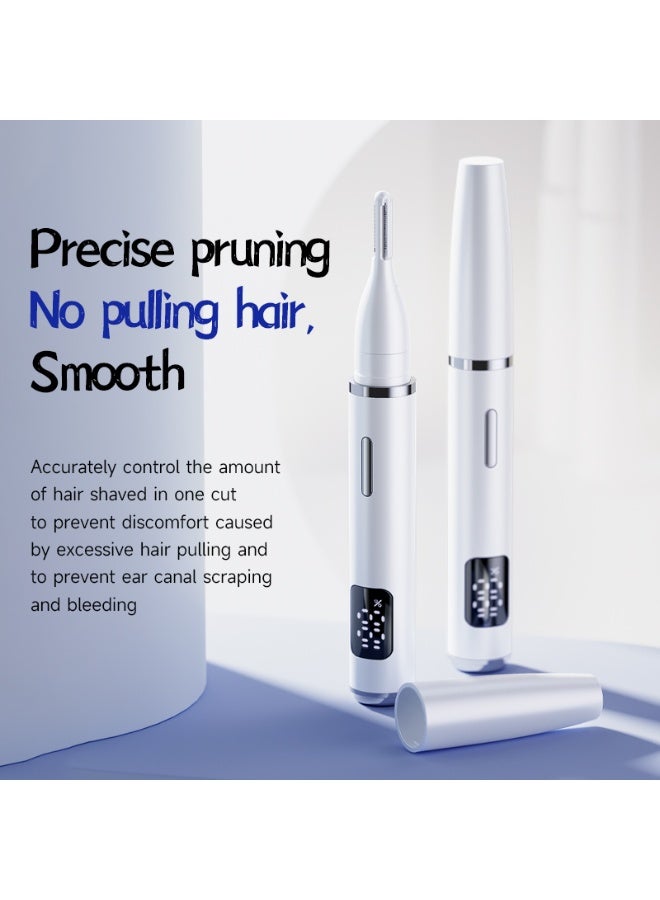 OASIAURA Multifunctional Electric Nose Hair Trimmer, Type-C Fast Charging, Portable Ear Hair Cutter with Double Cutting Blades, White - Image 4