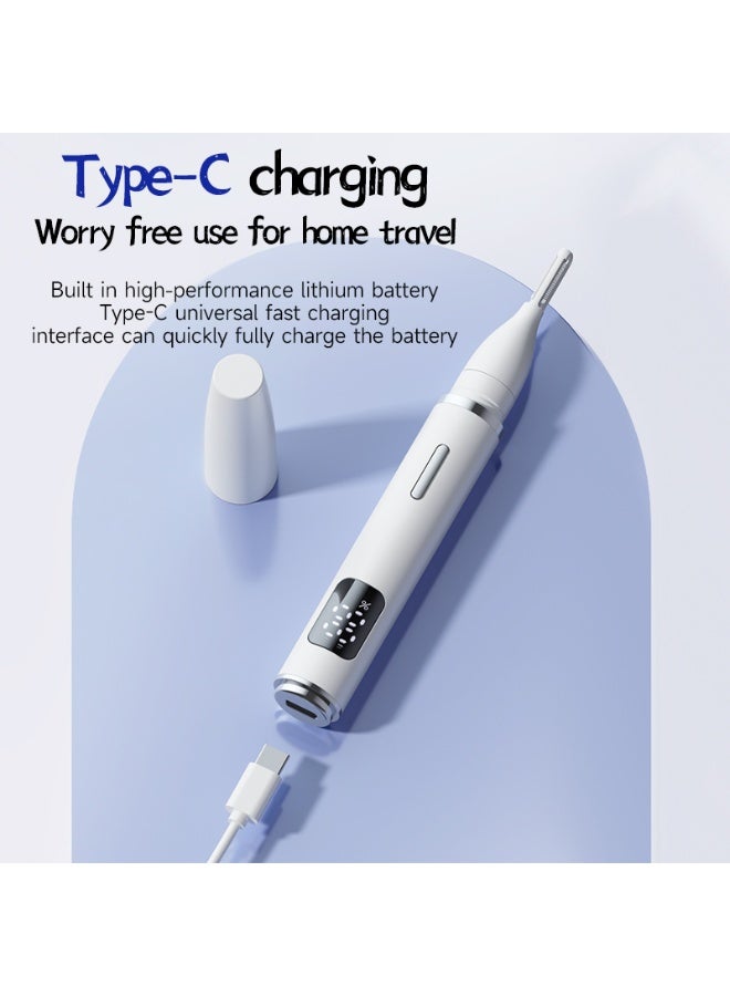 OASIAURA Multifunctional Electric Nose Hair Trimmer, Type-C Fast Charging, Portable Ear Hair Cutter with Double Cutting Blades, White - Image 5