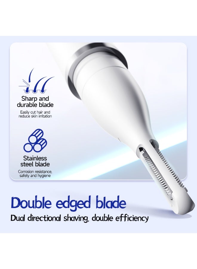 OASIAURA Multifunctional Electric Nose Hair Trimmer, Type-C Fast Charging, Portable Ear Hair Cutter with Double Cutting Blades, White - Image 2