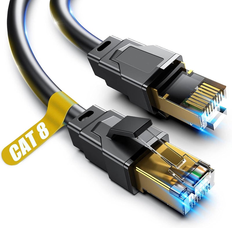 Vabogu Cat 8 Ethernet Cable, 5ft Heavy Duty High Speed Internet Network Cable, 26AWG, 2000MHz 40Gbps with Gold Plated RJ45 Connectors, Shielded for Indoor & Outdoor Use - Image 1