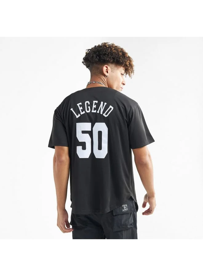 Splash FAV Typography Print Baseball Shirt