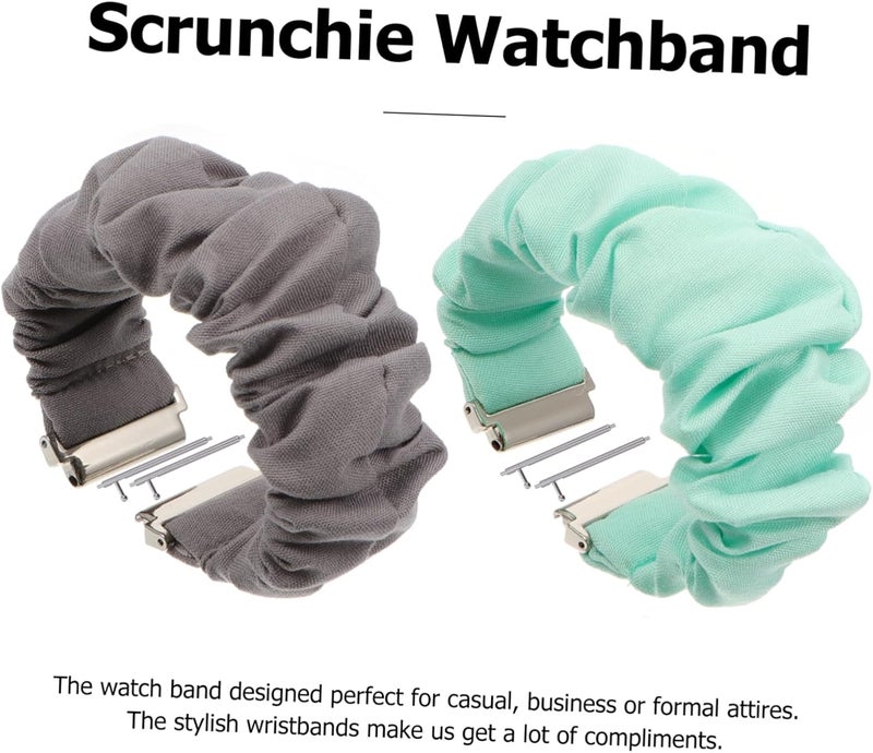 POPETPOP 2pcs Elastic Fabric Scrunchie Watchband for Chic Hair Ring Strap Comfortable and Stylish Wristbands for Women - Image 4