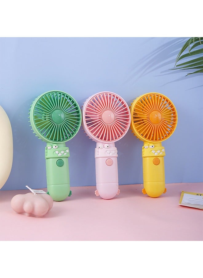 جي أس مروحة يدوية صغيرة، مروحة شخصية محمولة، مروحة يدوية قابلة لإعادة الشحن، مروحة كهربائية صغيرة ظريفة للفتيات/الأطفال/سفر الطلاب في الهواء الطلق، للمكتب، أخضر - Image 2