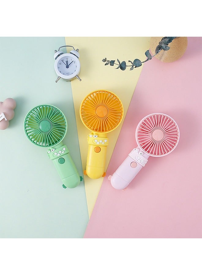 جي أس مروحة يدوية صغيرة، مروحة شخصية محمولة، مروحة يدوية قابلة لإعادة الشحن، مروحة كهربائية صغيرة ظريفة للفتيات/الأطفال/سفر الطلاب في الهواء الطلق، للمكتب، أخضر - Image 3